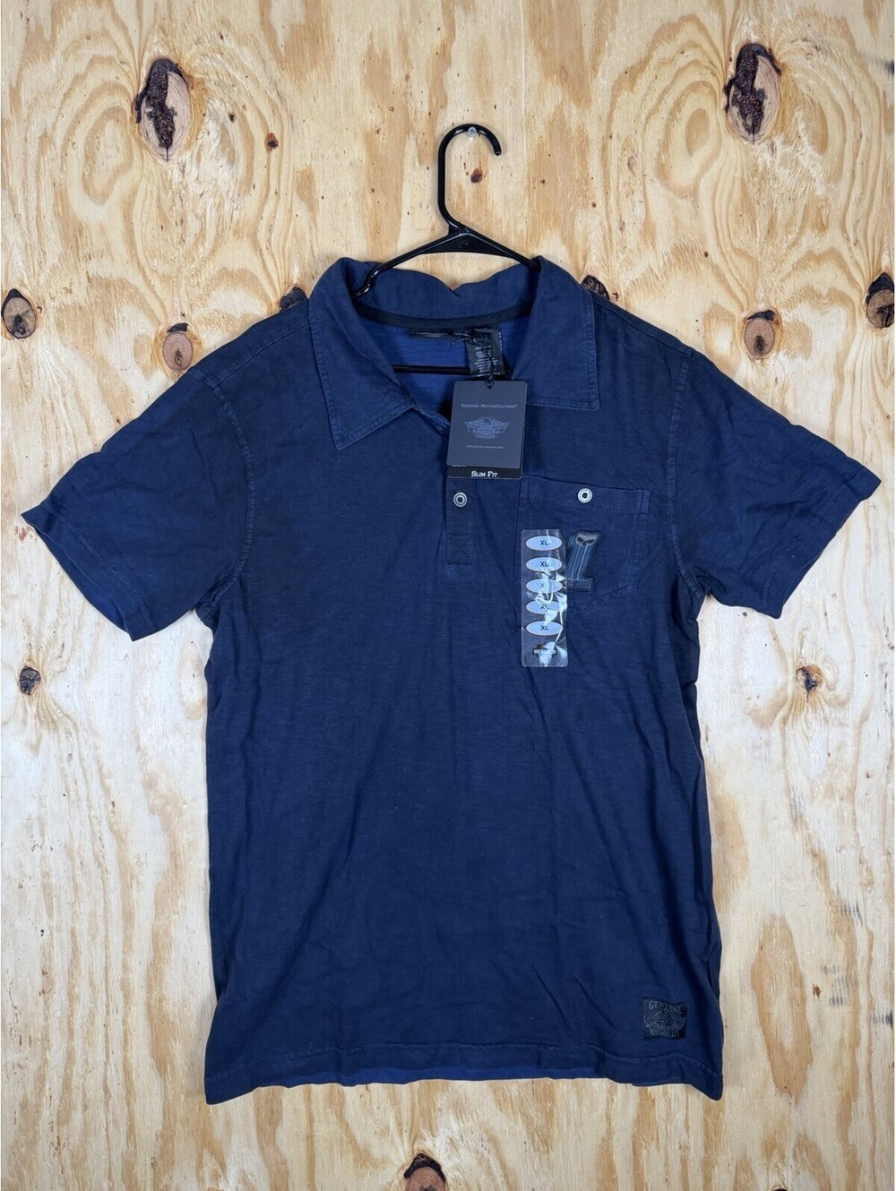 Harley-Davidson Men's XL Navy Blue Polo Shirt Motorclothes Pocket NEW - Slim Fit